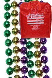 12mm 48in Purple, Green, Gold Beads with zipper bag