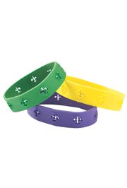 Mardi Gras Cutout Rubber Bracelets