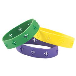 Mardi Gras Cutout Rubber Bracelets