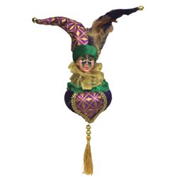10in Mardi Gras Jester Ornament