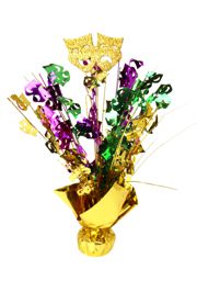 14in Metallic Purple/ Green/ Gold Comedy/ Tragedy Balloons Weight Centerpiece