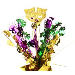 14in Metallic Purple/ Green/ Gold Comedy/ Tragedy Balloons Weight Centerpiece