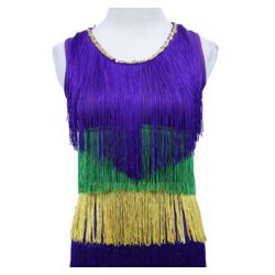 Mardi Gras Sequin Dress w/ Fringe Size Medium