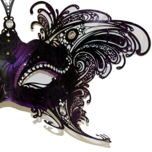Venetian Laser Cut Purple Jumbo Mask