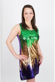 Mardi Gras Sequin Splash Party Dress Size XLarge