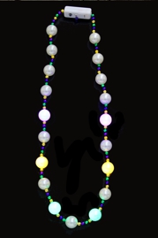 42in 25mm 6 LED Light up Mardi Gras Necklace