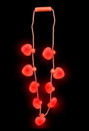 19in Long Large LED Red Heart Charm Necklace