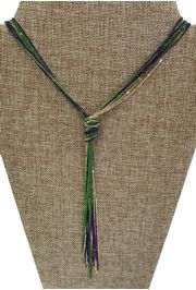 Mardi Gras Metal Chain Tassel Necklace
