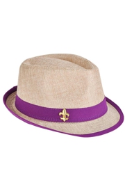 Mardi Gras Fedora Hat w/ Embroidered Fleur-De-Lis On Hatband