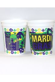 16oz Hard Plastic and Reusable Mardi Gras Cups 