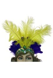 Mardi Gras Headband w/ Feather