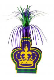 15in Tall Crown Cascading Foil Mardi Gras Centerpiece