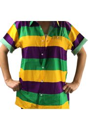 Mardi Gras Hawaiian Style Shirt Size Medium