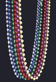 96in 7mm Round Metallic 6 Assorted Color Beads