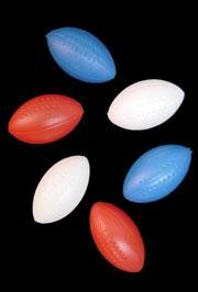 4in Assorted Red White Blue Plastic Football