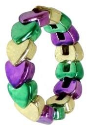 Metallic Purple/ Green/ Gold Heart Bracelets