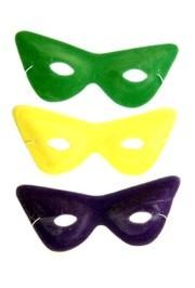 7.5in x 3.5in Assorted Purple/ Green/ Yellow Velvet Cat Eye Mask