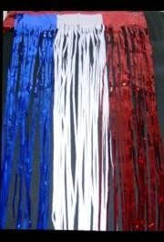 29in x 14ft Metallic Red/ Blue/ Silver Table Skirt
