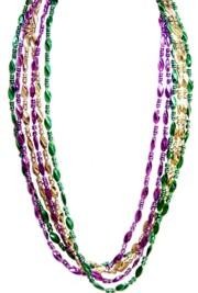23mm 42in Purple, Green, Gold Twist Beads