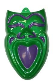 21in x 13in Metallic Green Comedy Face Wall Plaque 