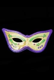 28in x 13in Cat Eye Mask Glitter Purple/ Green/ Gold Wall Plaque Decoration