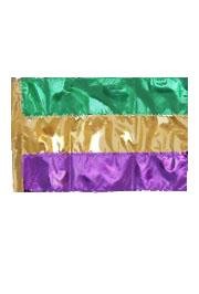 2ft x 3ft Purple/ Green/ Gold Metallic Mardi Gras Striped Flag