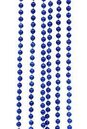 7mm 33in Round Metallic Blue (Royal) Mardi Gras Beads
