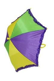 14in x 6in Nylon Purple Green Yellow Parasol/ Umbrella w/ Ruffles