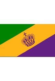 3ft x 5ft Purple/ Green/ Gold Polyester Mardi Gras Flag w/ Crown