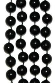 10mm 42in Black Metallic Mardi Gras Beads