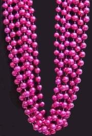 48in 18mm Round Metallic Hot Pink Beads