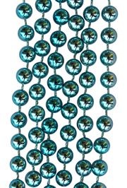 33in 7mm Round Baby Blue Metallic Beads