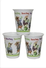 16oz 4 1/2in Caribbean Parrot Party Plastic Cups
