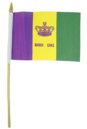 12in x 18in Polyester Crown Flag with Mardi Gras