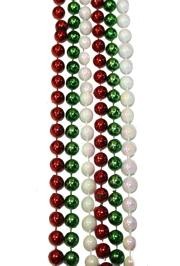 7mm 33in Metallic Red, Green, and White AB Beads