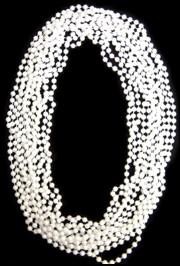 33in 7mm Round White AB Beads