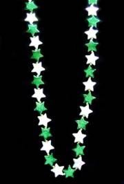 42in White AB/ Green St Patrick Star Beads
