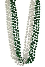 42in 12mm Round Metallic Green/ White AB Beads