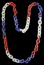 44in Small Chainlink Necklace Red/ Blue/ White Clear Coat