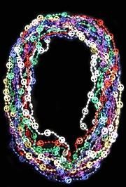 33in Metallic Assorted Color Peace Sign Beads