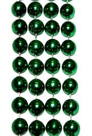 42in 14mm Round Metallic Green Beads 