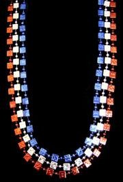 72in 16mm Metallic Red/ Blue/ Silver Jumbo Casino Dice Beads