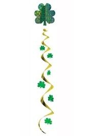 48in Metallic Green/ Gold St Patrick's Day Shamrock/ Clover Giant Spiral Decoration 