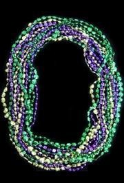 60in 6-Style Super Mix Metallic Purple/ Green/ Gold Beads