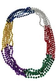 33in 7mm Round 6 Section Metallic Rainbow Beads