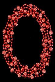 36in Metallic Red Rose Beads