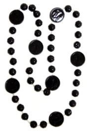 33in Black Clear Coat Number 1 Basketball Beads