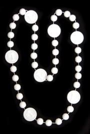 33in White Clear Coat Number 1 Basketball Beads