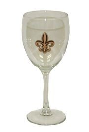 7 1/4in Tall 10 oz. Wine Goblet w/ Fleur-De-Lis Design