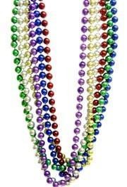 60in 14mm Round Metallic 6 Assorted Color Beads